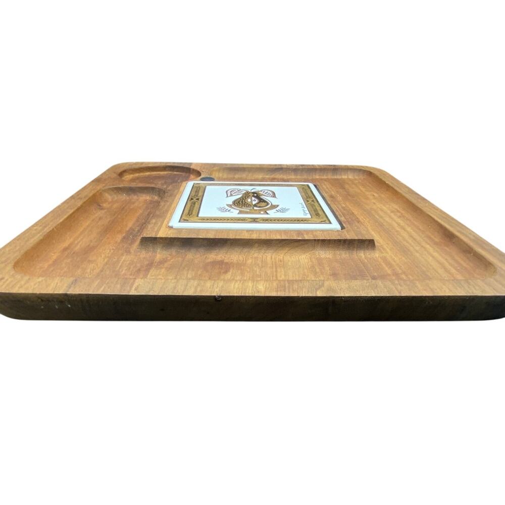 Vintage Georges Briard Teak Charcuterie Platter Signed Briard 60s Danish Modern - Picture 5 of 10